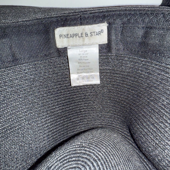 Fedora hat Men's Large Straw Black - Picture 2 of 4